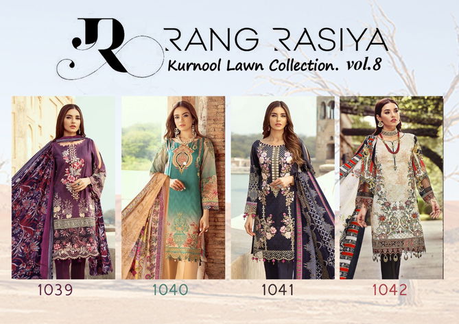 Rang Rasiya Kurnool Lawn Collection 8 Latest fancy Casual Wear Karachi Printed Dress Materials Collection
